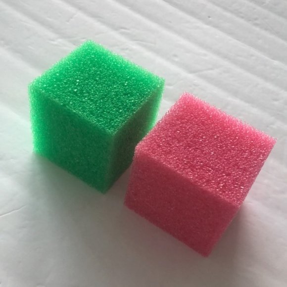 2 Bright Box Kitchen Cube Scrub Sponge Scratch Odor Free Long Lasting Pink Green - Picture 2 of 6